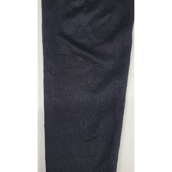 Xhilaration Leggings Black Floral Textured Polyester/Spandex Womens Small Petite - Picture 4 of 8